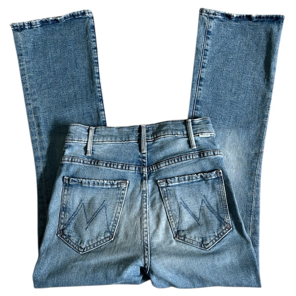 MOTHER Women's High Rise Light Blue Straight Jeans